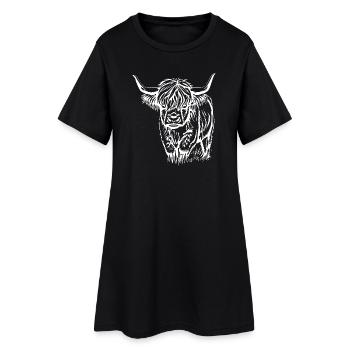Cadeau de bovins Highland écossais - Robe T-shirt Femme - noir - Devant