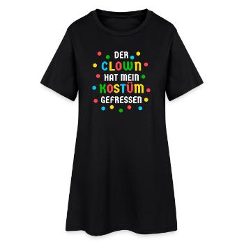 Clown Costume Eaten Funny Confetti Carnival - Women’s T-Shirt Dress - black - Front