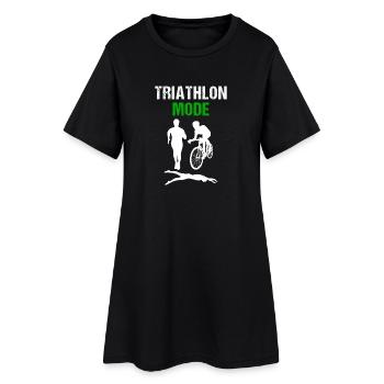 Triathlon Natation Cyclisme Course à pied Sports vintage - Robe T-shirt Femme - noir - Devant