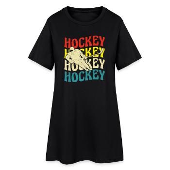 Hockey sur glace Hockey Hockey Joueur de hockey - Robe T-shirt Femme - noir - Devant
