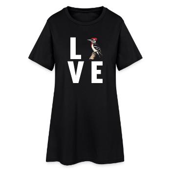 Spechte Specht - Frauen T-Shirt-Kleid - Schwarz - Vorne