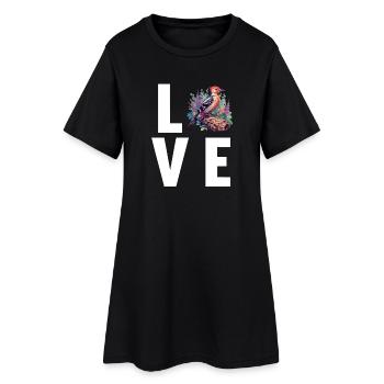 Spechte Specht - Frauen T-Shirt-Kleid - Schwarz - Vorne
