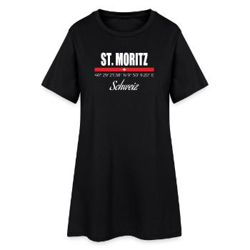 St. Moritz - Frauen T-Shirt-Kleid - Schwarz - Vorne