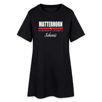 Cervin - Robe T-shirt Femme - noir - Devant