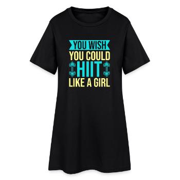 Fitness Fanatics Hiit Like A Girl Calisthenics Gym - Frauen T-Shirt-Kleid - Schwarz - Vorne