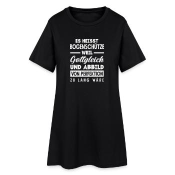 Ich gehe Bogenschießen - Frauen T-Shirt-Kleid - Schwarz - Vorne