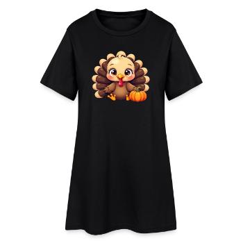 Bébé dinde de Thanksgiving - Robe T-shirt Femme - noir - Devant