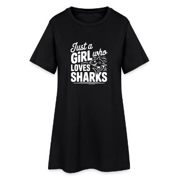 Juste une fille qui aime les requins - Robe T-shirt Femme - noir - Devant