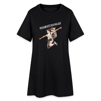 WanderWoman – Power fürs Wandern - Frauen T-Shirt-Kleid - Schwarz - Vorne