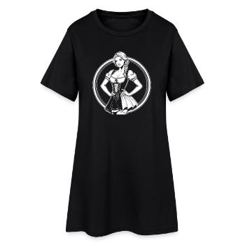 Conception de bande dessinée Dirndl cool - Robe T-shirt Femme - noir - Devant