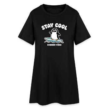 Restez au frais Penguin Surf Été - Robe T-shirt Femme - noir - Devant