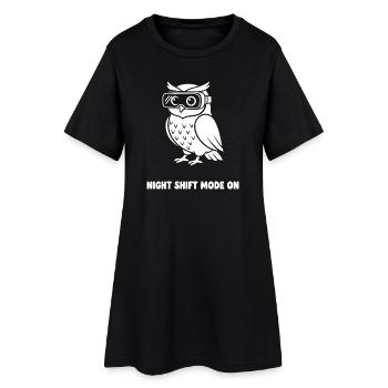 Nachtmodus Eule mit VR-Brille - Frauen T-Shirt-Kleid - Schwarz - Vorne