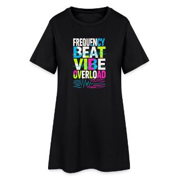 Frequency Beat Vibe Overload Design - Frauen T-Shirt-Kleid - Schwarz - Vorne