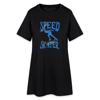 Speed Skater Eisschnelllauf Shirt - Frauen T-Shirt-Kleid - Schwarz - Vorne