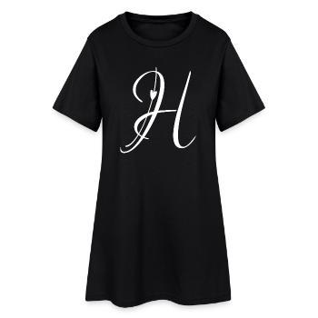 Buchstabe H Initiale Alphabet Monogramm Taschenfläche - Frauen T-Shirt-Kleid - Schwarz - Vorne