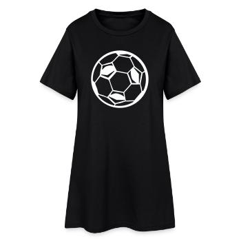 Fussball Ball Soccer - Frauen T-Shirt-Kleid - Schwarz - Vorne
