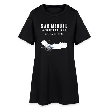 São Miguel Açores Boussole Rétro - Robe T-shirt Femme - noir - Devant