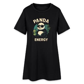 Énergie Panda - Conception Funny Chill Panda - Robe T-shirt Femme - noir - Devant