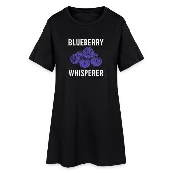 Blueberry Lustige Obst  Frucht Blaubeere Vintage - Frauen T-Shirt-Kleid - Schwarz - Vorne