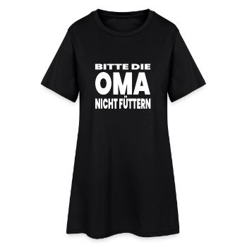 Oma - Frauen T-Shirt-Kleid - Schwarz - Vorne