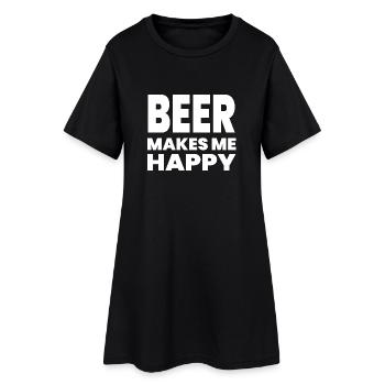 Bière - Robe T-shirt Femme - noir - Devant