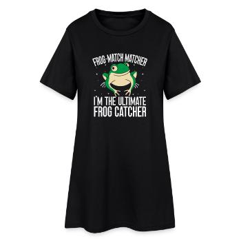 Frog Catcher Frog-Match Matcher Frog - Frauen T-Shirt-Kleid - Schwarz - Vorne