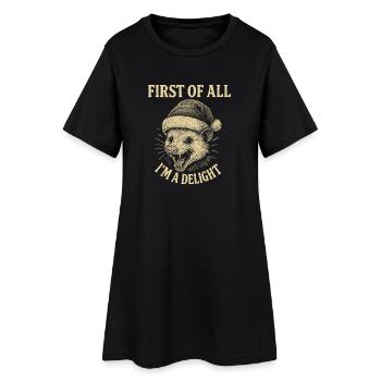 Zuerst bin ich eine Freude - Frauen T-Shirt-Kleid - Schwarz - Vorne