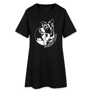 Border Collie de travail Portrait chien chiens Wilsigns - Robe T-shirt Femme - noir - Devant