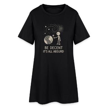Nihilisme éthique, humour existentiel, - Robe T-shirt Femme - noir - Devant