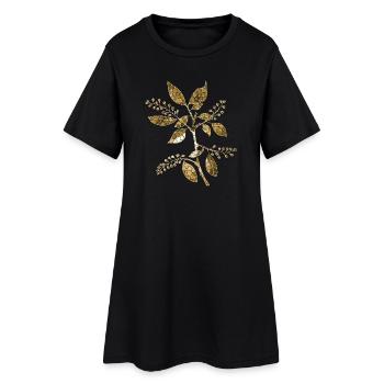 Fleur - Robe T-shirt Femme - noir - Devant