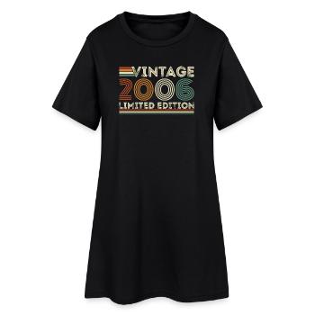 2006 Vintage Rétro Cadeau D’anniversaire - Robe T-shirt Femme - noir - Devant