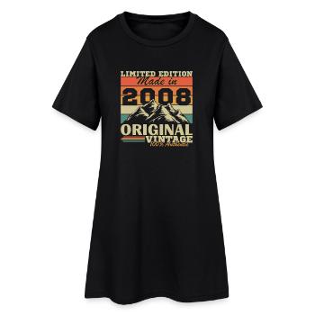 2008 Vintage Retro Geburtstagsgeschenk - Frauen T-Shirt-Kleid - Schwarz - Vorne
