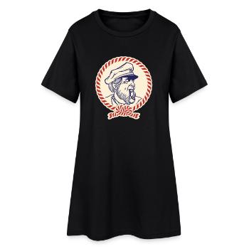 Nautic Design Capitaine Marin Portrait Corde Bordure - Robe T-shirt Femme - noir - Devant