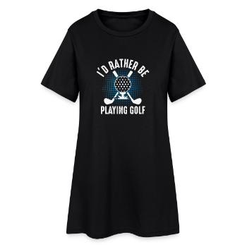 Ich würde lieber Golf spielen – Golfer Design - Frauen T-Shirt-Kleid - Schwarz - Vorne
