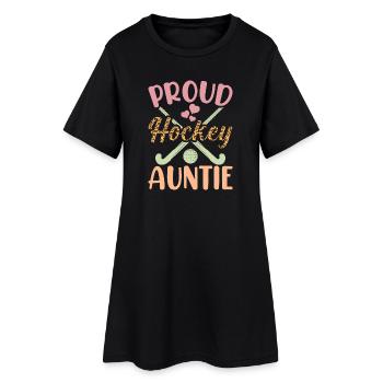 Hockey Eishockey Eishockeyspieler Geschenk - Frauen T-Shirt-Kleid - Schwarz - Vorne