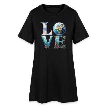 L’amour de la Terre et de l’Océan : Découvrir la Nature - Robe T-shirt Femme - noir - Devant
