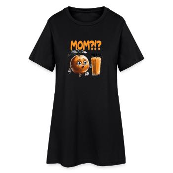 Mom?!? Lustiger Orangen-Juice-Dialog - Frauen T-Shirt-Kleid - Schwarz - Vorne