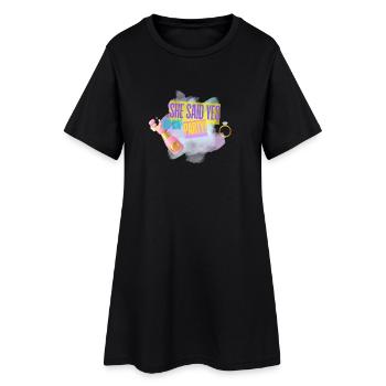 She said yes JGA - Frauen T-Shirt-Kleid - Schwarz - Vorne