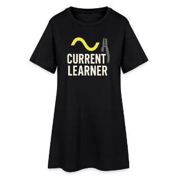 Apprenti électricien, étudiant dans le métier d’électricien - Robe T-shirt Femme - noir - Devant