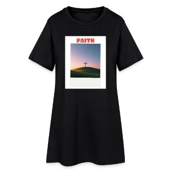 La foi au coucher du soleil - Robe T-shirt Femme - noir - Devant