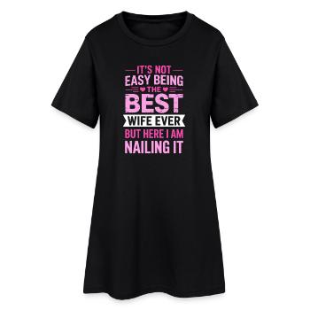 Femme Disant Épouses Drôle Femme Cadeau - Robe T-shirt Femme - noir - Devant