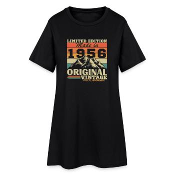 1956 Vintage Retro Birthday Gift - Women’s T-Shirt Dress - black - Front