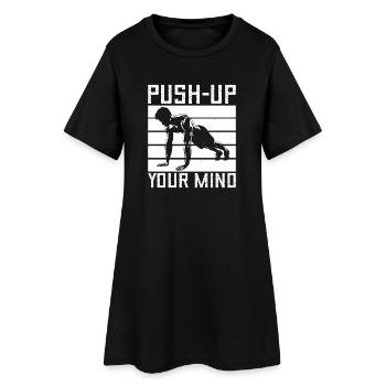 Gym Junkies Push-Up Your Mind Calisthenics Fitness - Frauen T-Shirt-Kleid - Schwarz - Vorne