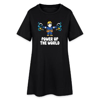Power Up The World Worker - Women’s T-Shirt Dress - black - Front