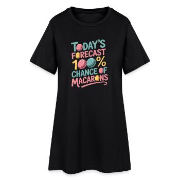 Macaron French Desserts - Women’s T-Shirt Dress - black - Front