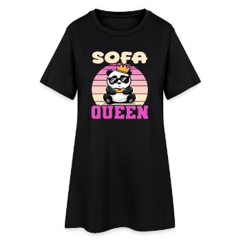 Sofa queen panda gamen - Frauen T-Shirt-Kleid - Schwarz - Vorne
