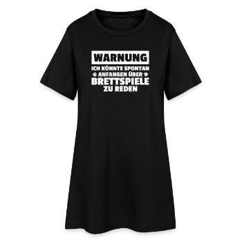 Attention : Jeu de société, jeu de société - Robe T-shirt Femme - noir - Devant