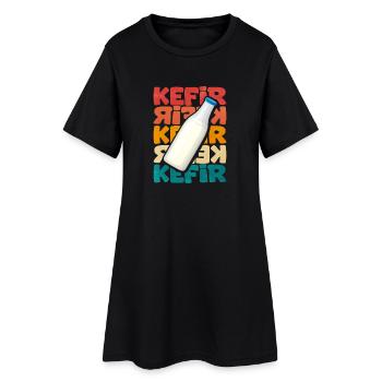 Bouteille de kéfir motif rétro - Robe T-shirt Femme - noir - Devant