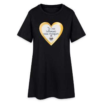 Adieu Équipe - Robe T-shirt Femme - noir - Devant