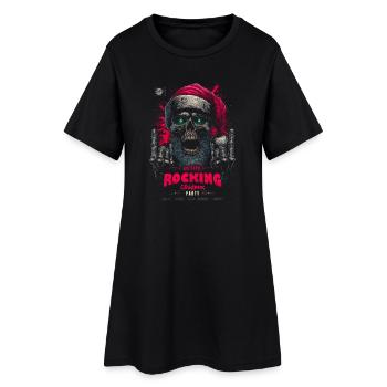 Crâne de Noël à bascule - Robe T-shirt Femme - noir - Devant
